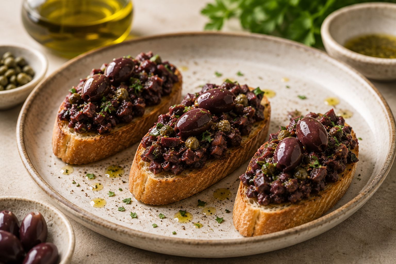 Kalamata Olive Tapenade Crostini
